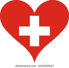 Heart Flag Switzerland, Heart Switzerland Flag