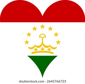 Heart Flag Tajikistan, Heart Tajikistan Flag