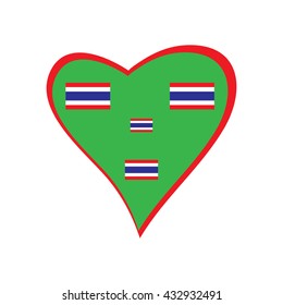 Heart and flag of Thailand.