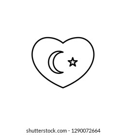 heart flag of Turkey icon. Element of Valentine's Day icon for mobile concept and web apps. Detailed heart flag of Turkey icon can be used for web and mobile