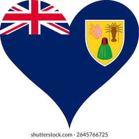 Bandeira do Coração Ilhas Turcas e Caicos, Bandeira das Ilhas Turcas e Caicos