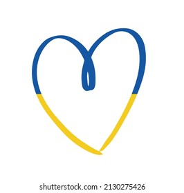 a heart with flag of ukraine. Peace and love to ukraine