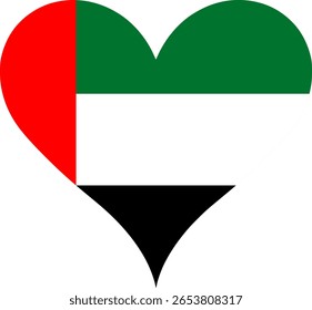 Heart Flag United Arab Emirates, Heart United Arab Emirates Flag
