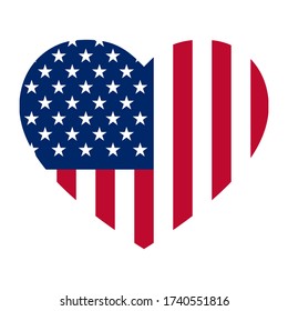 Heart with flag of United States of America  