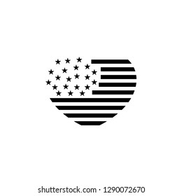 heart flag of USA icon. Element of Valentine's Day icon for mobile concept and web apps. Detailed heart flag of USA icon can be used for web and mobile