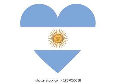 El vector de bandera cardíaca de Argentina sobre fondo blanco.