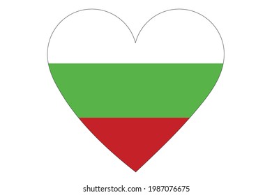 Heart flag vector of Bulgaria on white background.