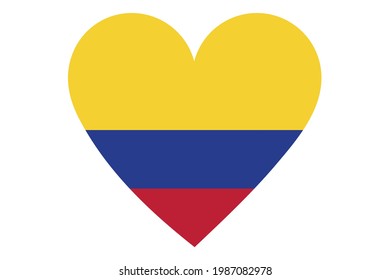 Vector de bandera cardíaca de Colombia sobre fondo blanco.