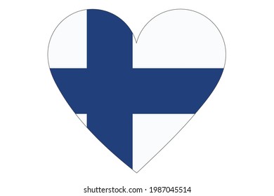 Heart flag vector of Finland on white background.