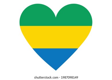 Heart flag vector of Gabon on white background.