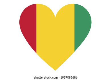 Heart flag vector of Guinea on white background.