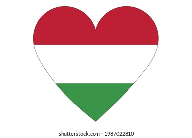 Heart flag vector of Hungary on white background.