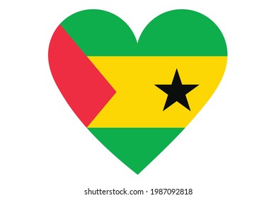 Heart flag vector of Sao Tome and Principe on white background.