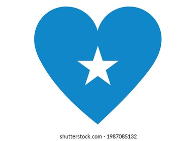 Heart flag vector of Somalia on white background.