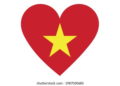 El vector de bandera cardíaca de Vietnam sobre fondo blanco.