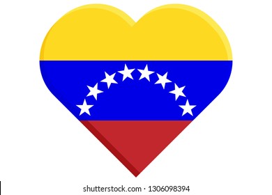 Heart with the flag of Venezuela.
