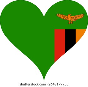 Heart Flag Zambia, Heart Zambia Flag