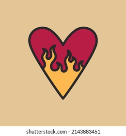 heart with flame  design valetine day