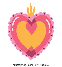 heart with flame icon isolated