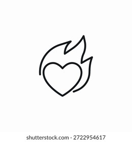 heart flame icon sign vector