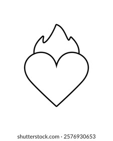 Heart with Flame on Top Icon Illustration
