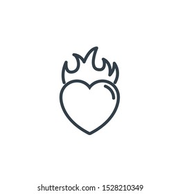 heart flame passion icon line design image illustration