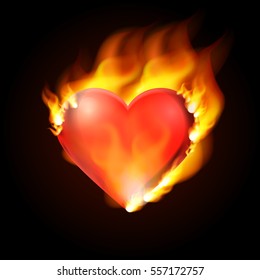 Heart flame. Vector illustration.