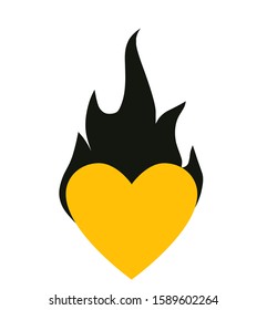 Heart with flame. Vector illustration in flat icon style, design for tattoo, valentines card or etc
Love symbol. Valentine's Day sign.