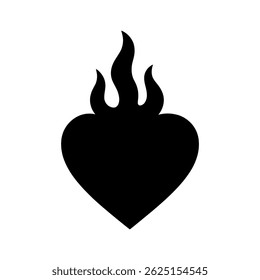 Heart of Flames Design. vector: Ideal for use as a tattoo, icon, web graphic design, and infographic concepts."