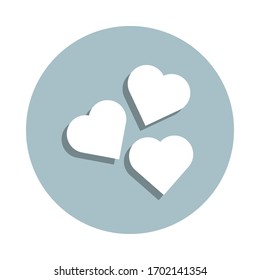 Heart flat badge icon. Simple glyph, flat vector of heart icons for ui and ux, website or mobile application