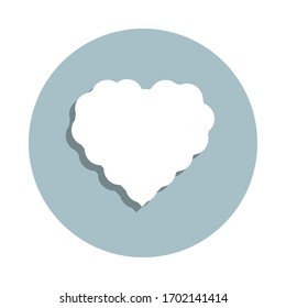 Heart flat badge icon. Simple glyph, flat vector of heart icons for ui and ux, website or mobile application