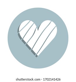 Heart flat badge icon. Simple glyph, flat vector of heart icons for ui and ux, website or mobile application