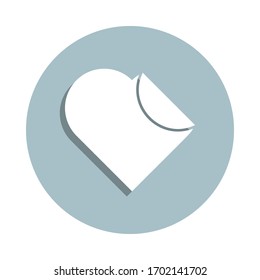 Heart flat badge icon. Simple glyph, flat vector of heart icons for ui and ux, website or mobile application