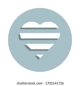 Heart flat badge icon. Simple glyph, flat vector of heart icons for ui and ux, website or mobile application