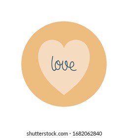 Heart flat block style icon design of love passion romantic valentines day wedding decoration and marriage theme Vector illustration