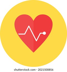 Heart Flat Circle Vector Icon Design