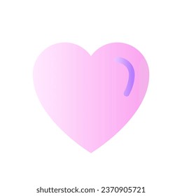 Icono ui de dos colores con gradiente plano cardíaco. Sentimientos tensos. Cardiología. Salud. A los medios sociales les gusta. Pictograma simple relleno. GUI, diseño UX para aplicaciones móviles. Ilustración RGB aislada por vectores