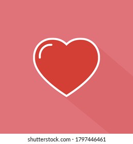 Heart flat icon with backgpround