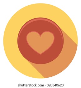 heart flat icon in circle