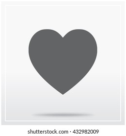 Heart. Flat icon of graphical symbol of love, affection, amorousness, etc. Vector illustration