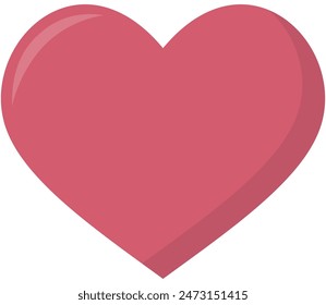 Heart flat icon isolated on white background.