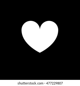 Heart Flat Icon On Black Background