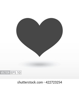 Heart flat icon. Sign heart. Vector logo for web design, mobile and infographics. Vector illustration eps10. Isolated on white background.