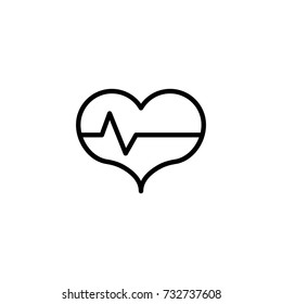 Heart flat icon. Single high quality outline symbol of funeral for web design or mobile app. Thin line signs of death for design logo, visit card, etc. Outline logo of life.