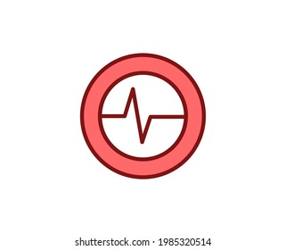 Icono plano del corazón. Señales de línea delgada para el logotipo de diseño, tarjeta de visita, etc. Símbolo de esquema único de alta calidad para diseño web o aplicación móvil. Pictograma de contorno médico.