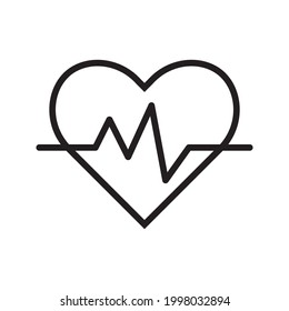 Icono plano del corazón. Señales de línea delgada para el logotipo de diseño, tarjeta de visita, etc. Símbolo de esquema único de alta calidad para diseño web o aplicación móvil. Pictograma de contorno médico.