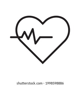 Icono plano del corazón. Señales de línea delgada para el logotipo de diseño, tarjeta de visita, etc. Símbolo de esquema único de alta calidad para diseño web o aplicación móvil. Pictograma de contorno médico.