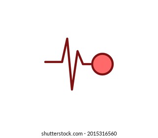 Heart flat icon. Thin line signs for design logo, visit card, etc. Single high-quality outline symbol for web design or mobile app. Medical outline pictogram.