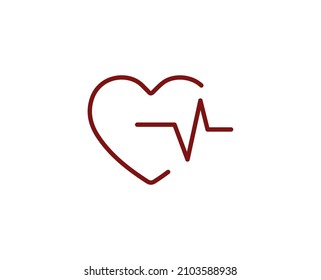 Heart flat icon. Thin line signs for design logo, visit card, etc. Single high-quality outline symbol for web design or mobile app. Medical outline pictogram.