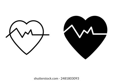 Icono de corazón plano. Señales de línea fina para el logotipo de diseño, tarjeta de visita, etc. Símbolo de contorno único de alta calidad para Diseño web o App móvil. Pictograma de contorno médico.
